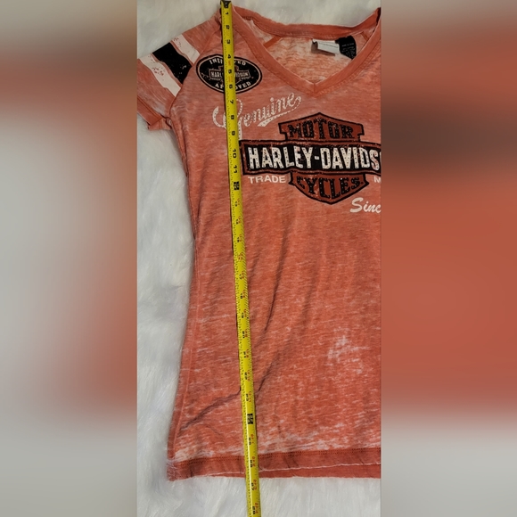 Harley-Davison top size Medium orange with rhinestone - Picture 5 of 13